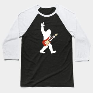 Bigfoot Rock and Roll Funny Sasquatch Believers Guitar Baseball T-Shirt